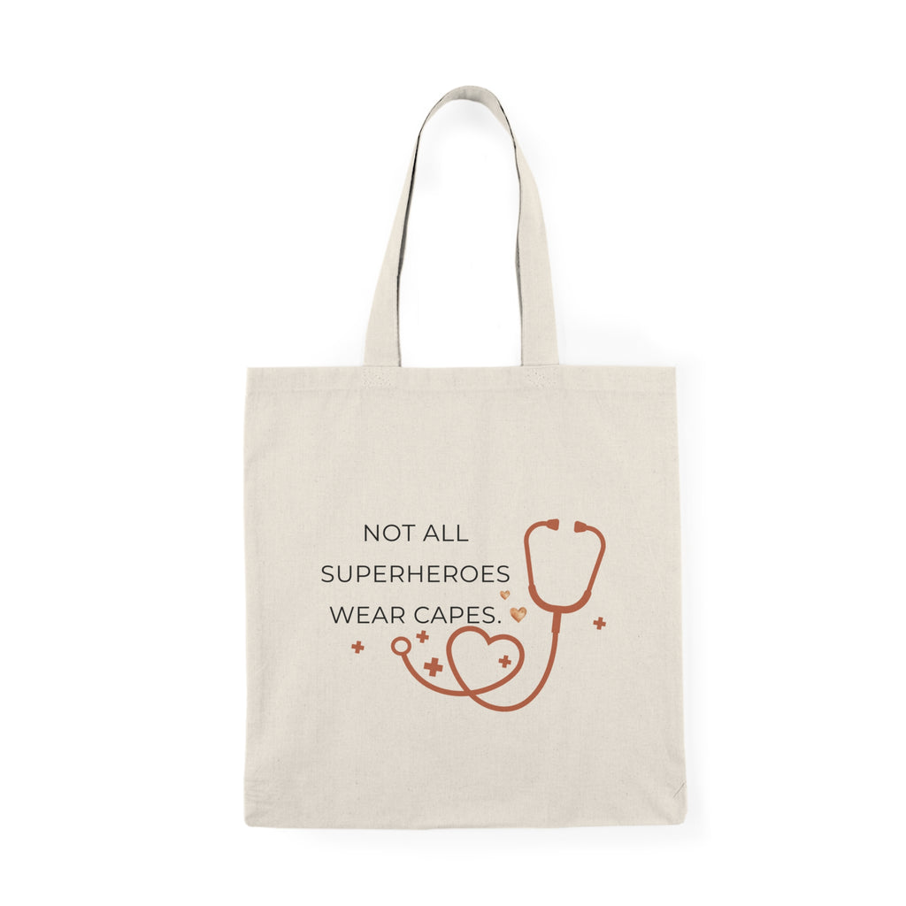 Nurse Appreciation Tote Bag – “Not All Superheroes Wear Capes” Stethoscope Design - Giftory Creation