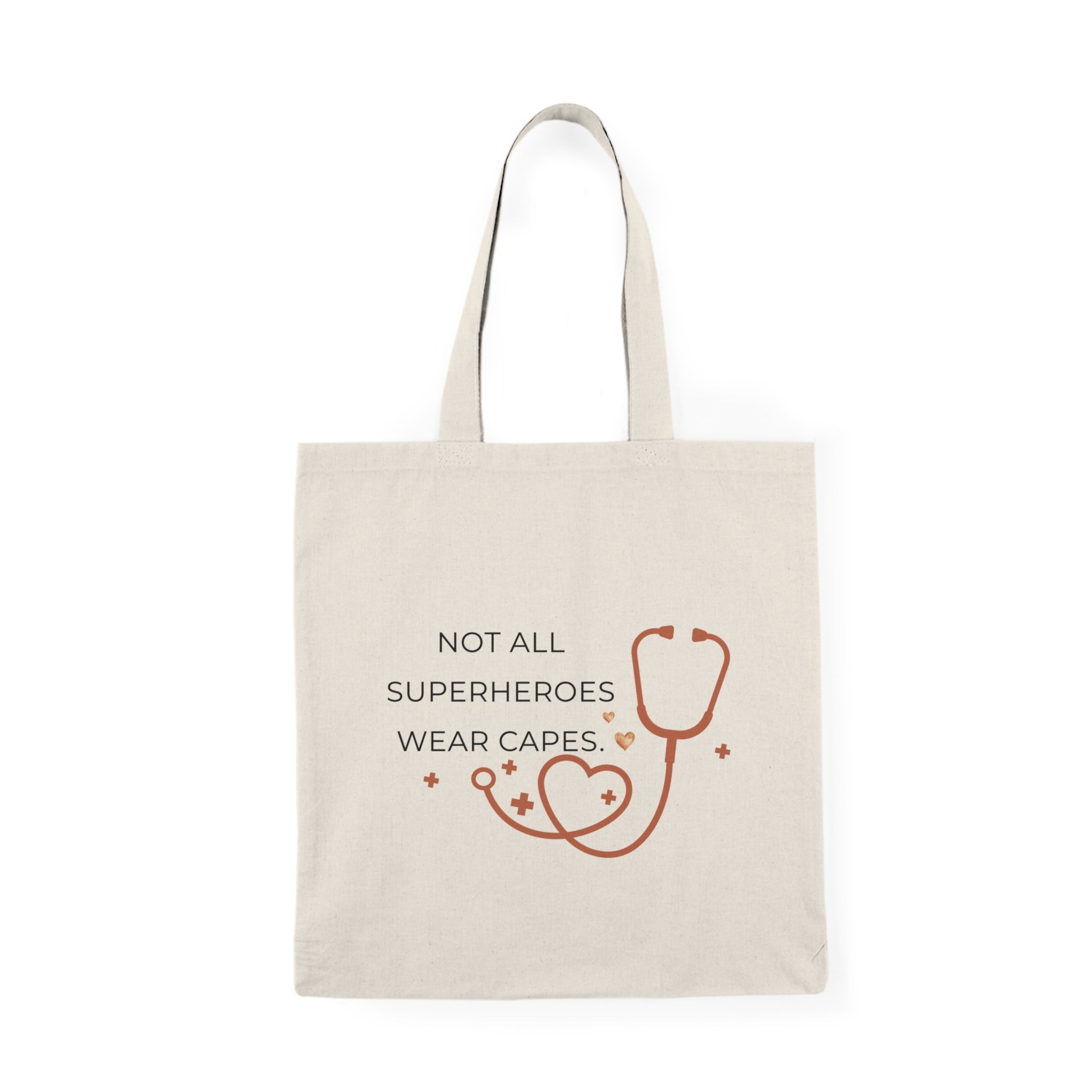 Nurse Appreciation Tote Bag – “Not All Superheroes Wear Capes” Stethoscope Design - Giftory Creation