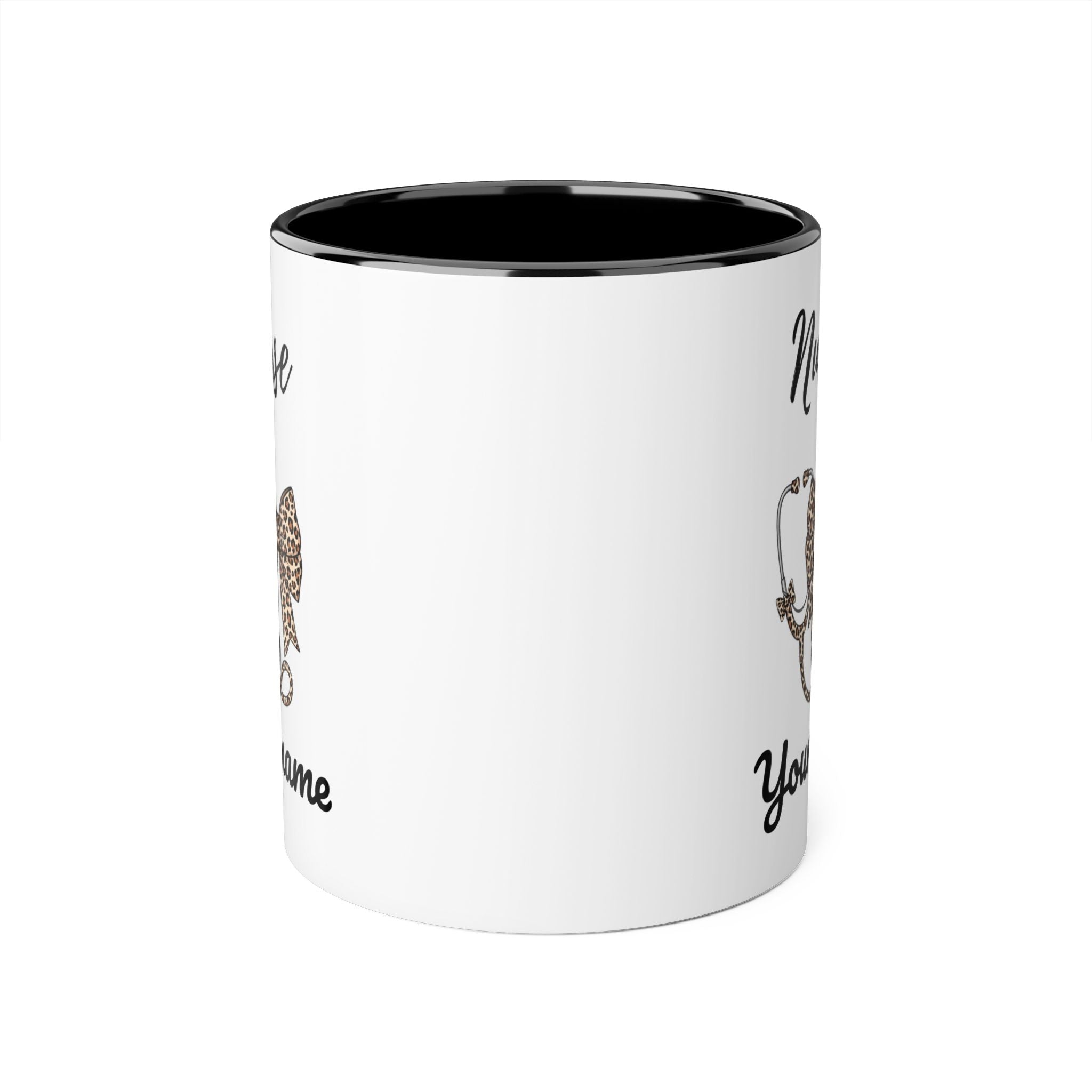 Tasse avec stéthoscope léopard infirmière — mug à café personnalisé - Giftory Creation