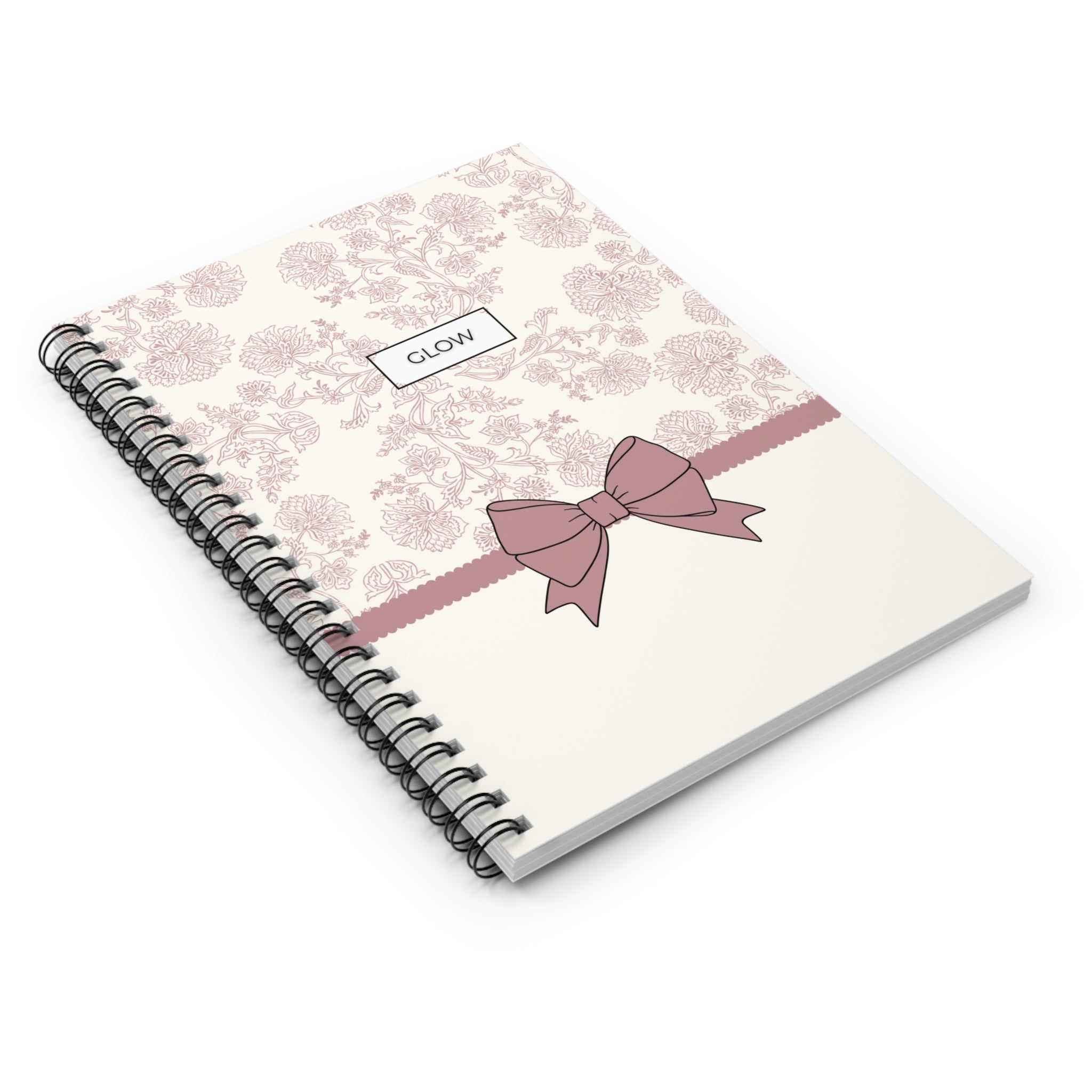 Elegant Floral Spiral Notebook - "Glow" Design for Daily Inspiration - Giftory Creation