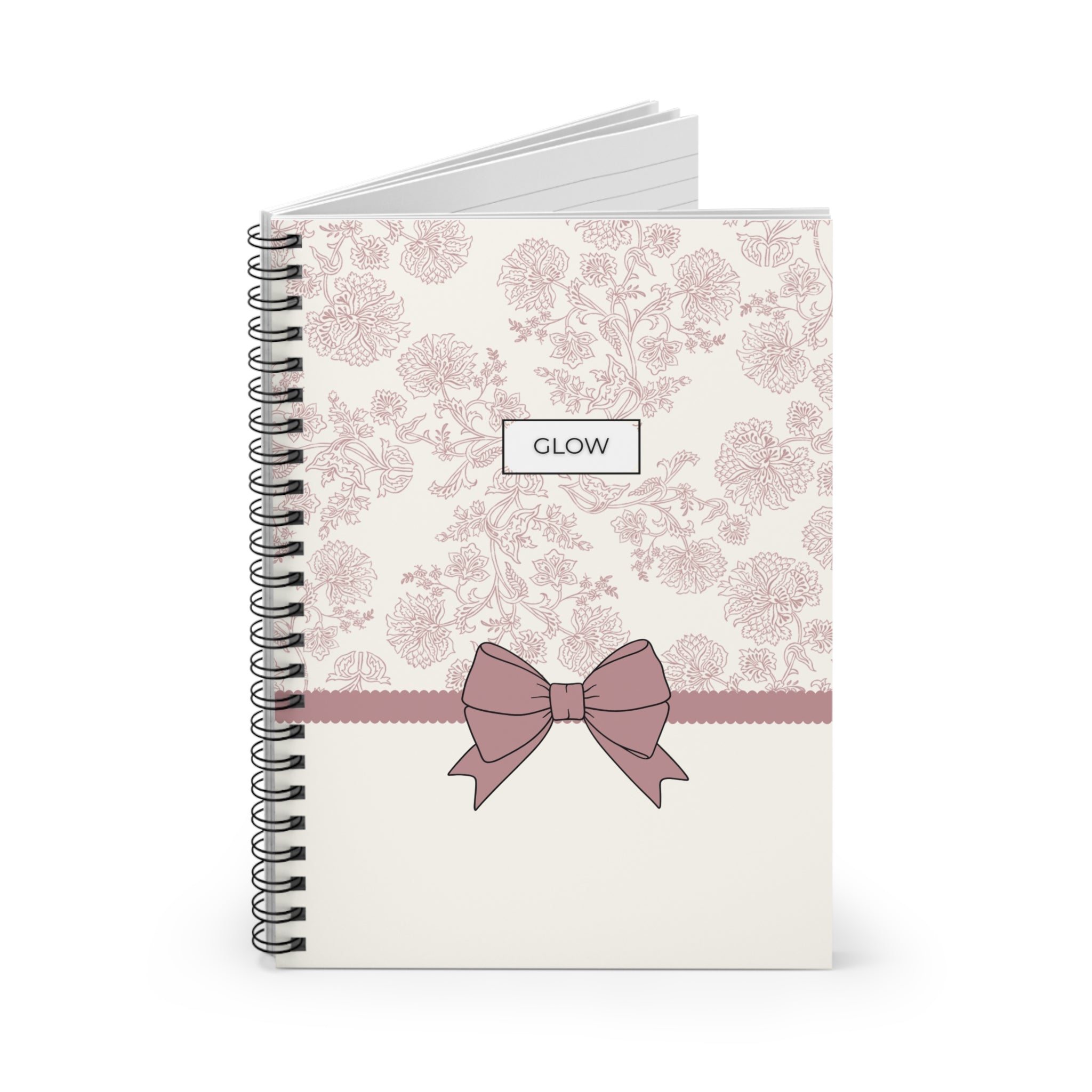 Elegant Floral Spiral Notebook - "Glow" Design for Daily Inspiration - Giftory Creation